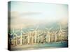 Wind Turbines with Mountains in the Background-null-Stretched Canvas