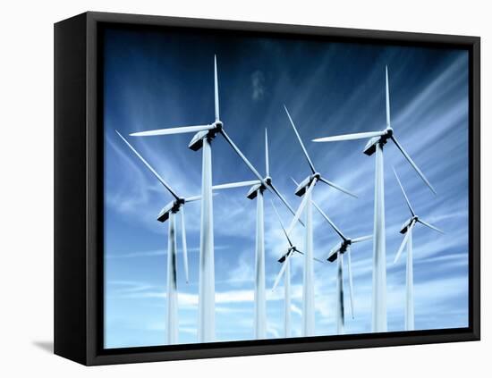 Wind Turbines-Victor Habbick-Framed Stretched Canvas