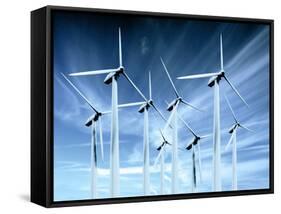 Wind Turbines-Victor Habbick-Framed Stretched Canvas