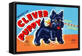 Wind Up Clever Puppy-null-Framed Stretched Canvas