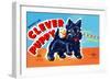 Wind Up Clever Puppy-null-Framed Art Print