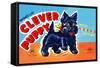 Wind Up Clever Puppy-null-Framed Stretched Canvas
