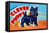 Wind Up Clever Puppy-null-Framed Stretched Canvas