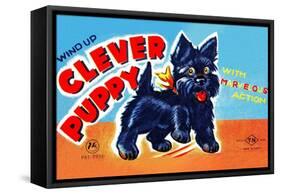 Wind Up Clever Puppy-null-Framed Stretched Canvas