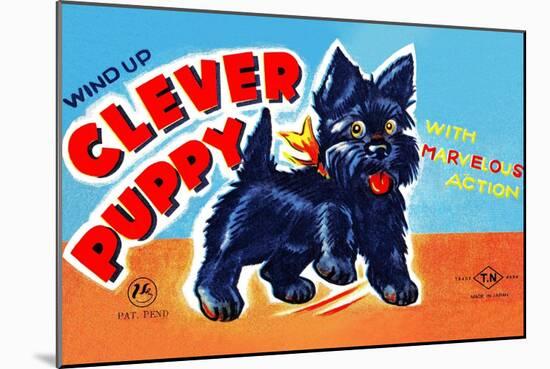 Wind Up Clever Puppy-null-Mounted Art Print