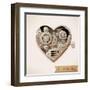 Wind Up Metal Steampunk Heart With Gears-Cyborgwitch-Framed Art Print