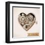 Wind Up Metal Steampunk Heart With Gears-Cyborgwitch-Framed Art Print