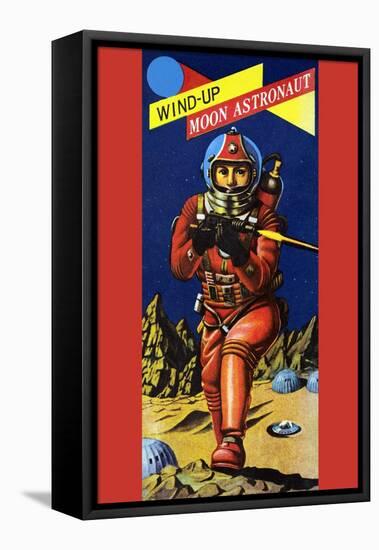 Wind-Up Moon Astronaut-null-Framed Stretched Canvas