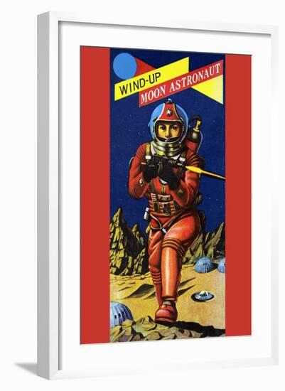 Wind-Up Moon Astronaut-null-Framed Art Print