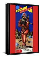 Wind-Up Moon Astronaut-null-Framed Stretched Canvas