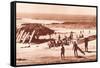 Windandsea Beach, California, Surfers-null-Framed Stretched Canvas