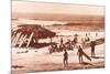 Windandsea Beach, California, Surfers-null-Mounted Premium Giclee Print