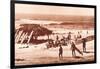 Windandsea Beach, California, Surfers-null-Framed Art Print