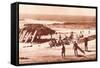 Windandsea Beach, California, Surfers-null-Framed Stretched Canvas