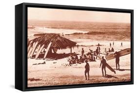 Windandsea Beach, California, Surfers-null-Framed Stretched Canvas