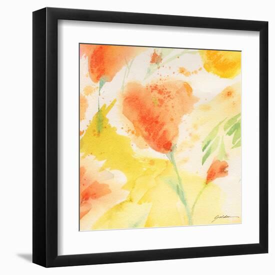 Windblown Poppies #3-Sheila Golden-Framed Art Print