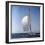 Windblown Sails of Yacht on Open Sea-null-Framed Photographic Print