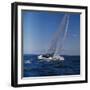 Windblown Sails of Yacht on Open Sea-null-Framed Photographic Print