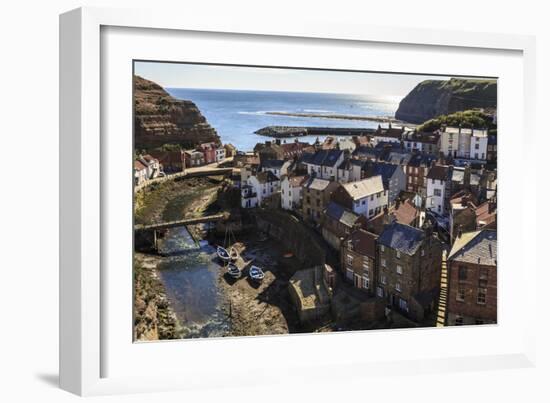 Winding Alleys, Fishing Boats and Sea, Elevated View of Village in Summer-Eleanor Scriven-Framed Photographic Print