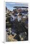 Winding Alleys of Village, Fishing Boats and Sea, Elevated View in Summer-Eleanor Scriven-Framed Photographic Print