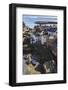 Winding Alleys of Village, Fishing Boats and Sea, Elevated View in Summer-Eleanor Scriven-Framed Photographic Print