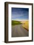 Winding Back Country Road through Winter and Spring Wheat Fields-Terry Eggers-Framed Photographic Print