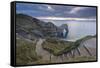 Winding Coastpath Steps Leading Down to Durdle Door on the Jurassic Coast, Dorset, England-Adam Burton-Framed Stretched Canvas