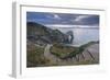 Winding Coastpath Steps Leading Down to Durdle Door on the Jurassic Coast, Dorset, England-Adam Burton-Framed Photographic Print