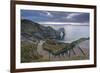 Winding Coastpath Steps Leading Down to Durdle Door on the Jurassic Coast, Dorset, England-Adam Burton-Framed Photographic Print