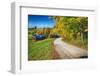 Winding Country Road with a Farm Reading Vermont-George Oze-Framed Photographic Print