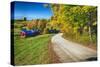 Winding Country Road with a Farm Reading Vermont-George Oze-Stretched Canvas