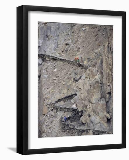 Winding Mountain Path, Near Passu, Bojal, Pakistan, Asia-Upperhall Ltd-Framed Photographic Print
