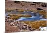 Winding Partially Frozen Water Near the Saciel Sulfur Refinery, Chile-Mallorie Ostrowitz-Mounted Photographic Print