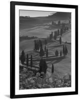 Winding Road and Poppies, Montichiello, Tuscany, Italy, Europe-Angelo Cavalli-Framed Photographic Print