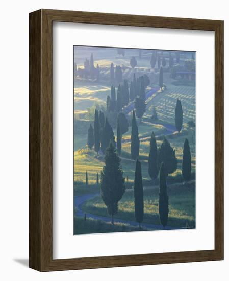 Winding Road, Monticchiello, Tuscany, Italy-Doug Pearson-Framed Photographic Print