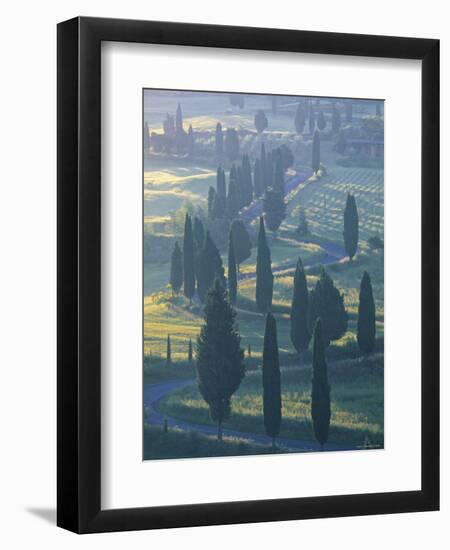 Winding Road, Monticchiello, Tuscany, Italy-Doug Pearson-Framed Photographic Print