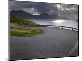 Winding Road Near Kvivik, and Vestmannasund Between Vagar on the Right, and Streymoy Islands-Patrick Dieudonne-Mounted Photographic Print