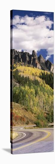 Winding Road Passing Through Mountains, Jackson Guard Station, Ridgway, Colorado, USA-null-Stretched Canvas