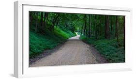 Winding road through a forest near Cassville, Grant County, Wisconsin, USA-null-Framed Photographic Print