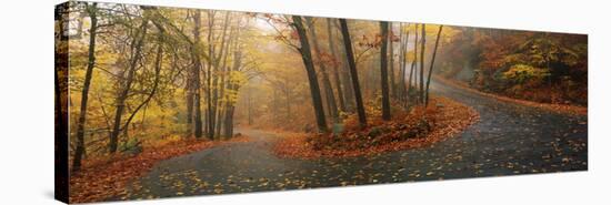 Winding Road Through Mountainside in Autumn, Monadnock Mountain, New Hampshire, USA-null-Stretched Canvas