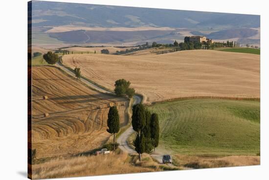 Winding Road, Val d' Orica, Tuscany, Italy-Peter Adams-Stretched Canvas