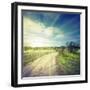 Winding Sandy Road in Field under the Daylight Sky-Alexlukin-Framed Photographic Print