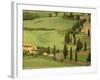 Winding Tuscan Road, Monticchiello, Tuscany, Italy-Walter Bibikow-Framed Photographic Print