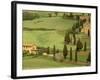 Winding Tuscan Road, Monticchiello, Tuscany, Italy-Walter Bibikow-Framed Photographic Print