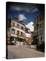 Winding, Uphill Street of the Montmartre Section of Paris-William Vandivert-Stretched Canvas