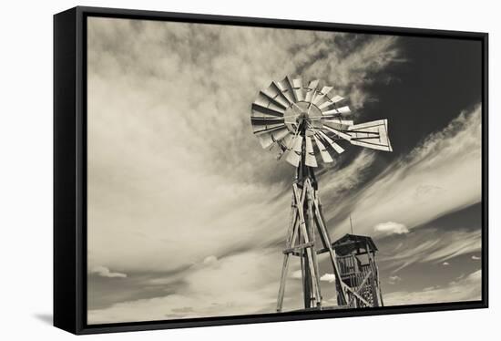 Windmill, 1880 Town, Pioneer Village, Stamford, South Dakota, USA-Walter Bibikow-Framed Stretched Canvas