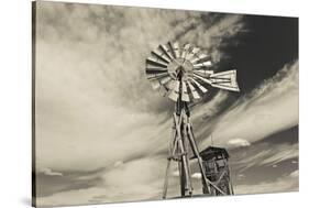 Windmill, 1880 Town, Pioneer Village, Stamford, South Dakota, USA-Walter Bibikow-Stretched Canvas