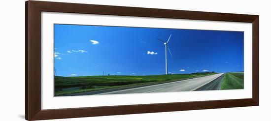 Windmill along US Route 83, North Dakota, USA-null-Framed Photographic Print