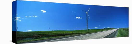 Windmill along US Route 83, North Dakota, USA-null-Stretched Canvas