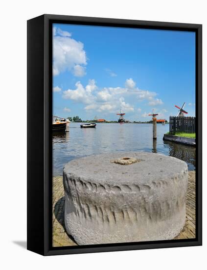 Windmill Amsterdam-Graphicstockphoto-Framed Stretched Canvas